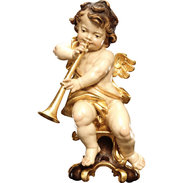 Ulrich cherub with trumpet on pedestal 