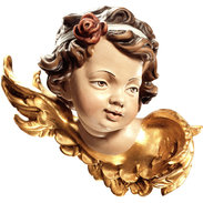 Angel - head with rose 
