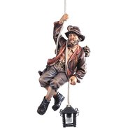 Climber on the rope without lamp 