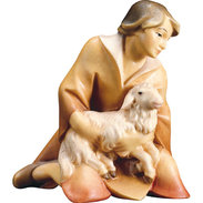 Kneeling herder with lamb 