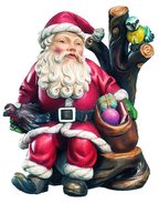 Babbo Natale con uccellini 