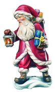 Santa Claus with basket and lantern 