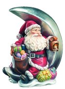 Santa Claus with moon and lantern 
