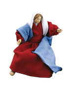 Maria mit offenen Haenden auf Hocker 