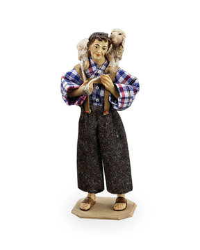 Pastore con pecora sulle spalle LE10901-421 (12 cm, colore)