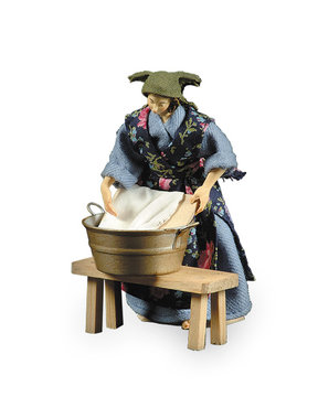 Lavandaia con catina da bucato LE10901-491 (12 cm, colore)