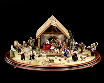 Set di 50 figure c.cornice + stalla LE10901-S49 (12 cm, colore)