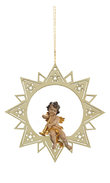 Cherub with trumpet on star 