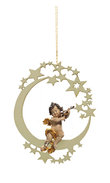 Cherub with violine on moon 