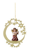 Heart Angel with lute on moon 