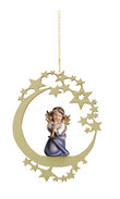 Heart Angel with trumpet on moon 