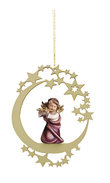Heart Angel with flute on moon 