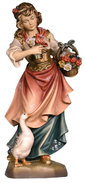 Woman with flower basket 