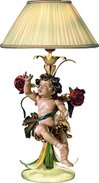Putto Lampe mit Rosen 
