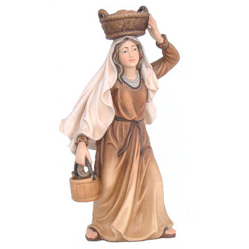 Donna con cesto 600--08 (9 cm, colore)