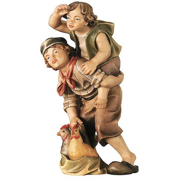 Ragazzi con galline 600--36 (11 cm, colore)