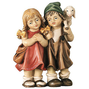 Bambini con agnello 600--37 (9 cm, colore)