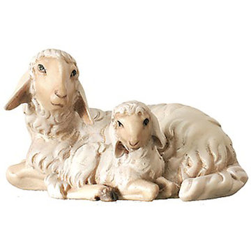 Pecora+agnello sdraiati 600--53 (9 cm, colore)