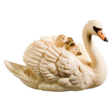 Cigno con pulcini 600--95 (11 cm, colore)