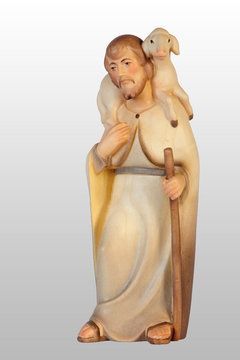 Hirt mit Lamm auf Schulter ALR627 (9,5 cm, lasiert)