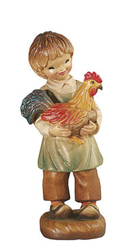 Hirte mit Hahn A71036 (7,5 cm, lasiert)