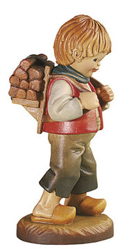 Hirte mit Holz A71053 (7,5 cm, lasiert)