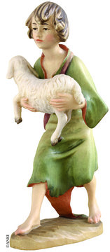 Pastorello con agnello AN79770-25 (10 cm, colore)
