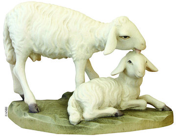 Pecora con agnello AN79770-48 (10 cm, colore)
