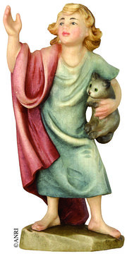 Pastorello con gatto AN79770-68 (10 cm, colore)