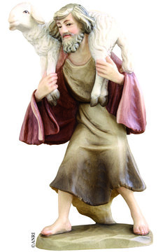 Pastore con pecora AN79770-71 (10 cm, colore)