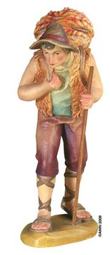 Hirte mit Korb AN79700-66 (7,5 cm, lasiert)