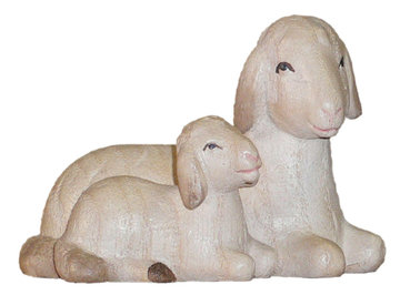 A.Schafgruppe liegend AR953 (13 cm, lasiert)