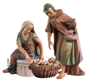 Heilige Familie - Anri Krippe anrikrippe (12 cm, lasiert)