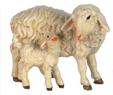 Pecora con agnellino BH5037 (7 cm, colore)