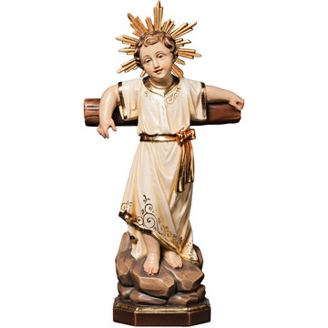 Gesú Bambino con croce e gloriosa B5066G (10 cm, colore)