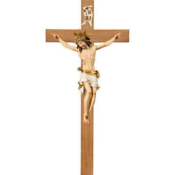 Cristo Pisa su croce semplice larga B6019 (12 cm, colore)