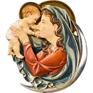 Mondmadonna Relief B4060 (27 cm, lasiert)