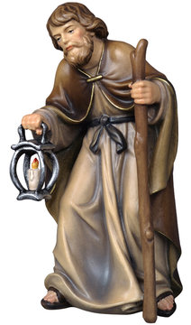 Hl. Josef mit offener Laterne SA2011 (8 cm, lasiert)