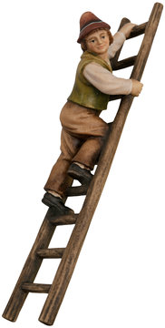 Hirt auf Leiter SA2187 (8 cm, lasiert)