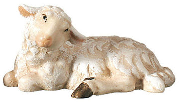 Schaf liegend SA2420 (4 cm, lasiert)