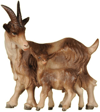 Ziege mit Kitz SA2602 (8 cm, lasiert)