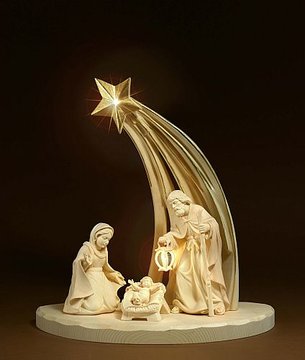 Betlehem Hl.Familie mit Komet SA2713 (8 cm, lasiert)