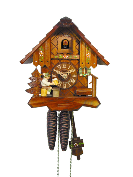 Orologio A Cuc&ugrave; In Legno Retr&ograve; - Orologio Da Parete Con Pendolo E Uccellino, Spegnimento Notturno Automatico, 24x10x31cm