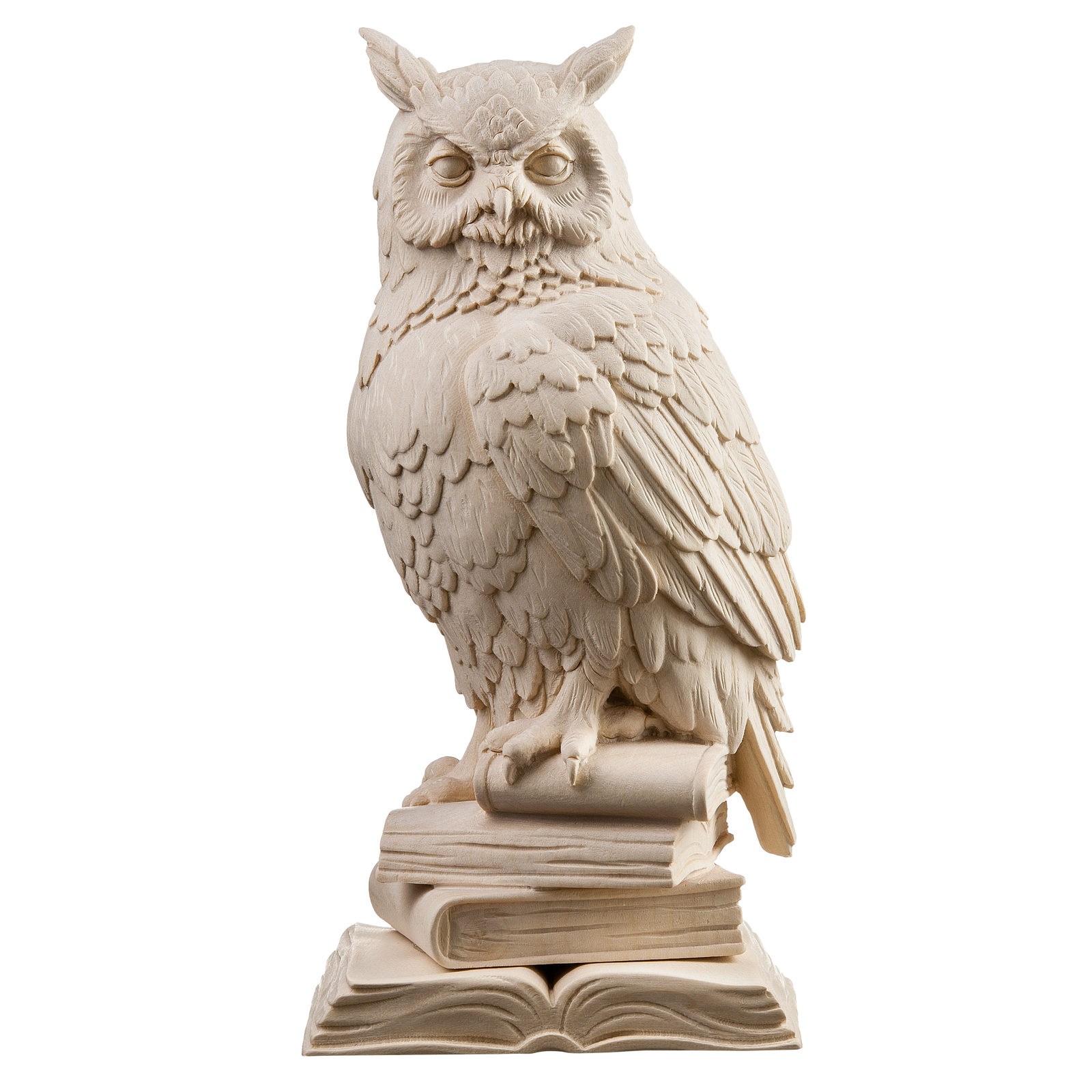 Owl on books - Woodcarvings Val Gardena