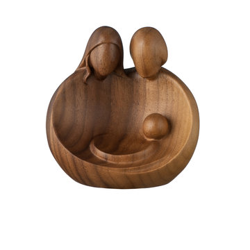 Krippenblock modern art Nuss P4005D (7 cm, natur)