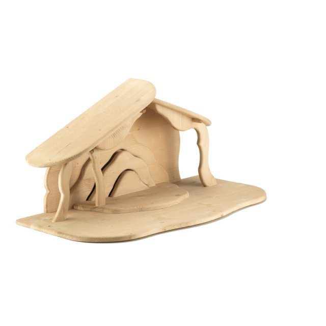 Stall Modern Art beleuchtet mit L.E.D. Holzschnitzereien und Krippen