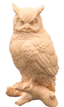 gufo su ramo cirmolo P6002Z (5 cm, naturale)
