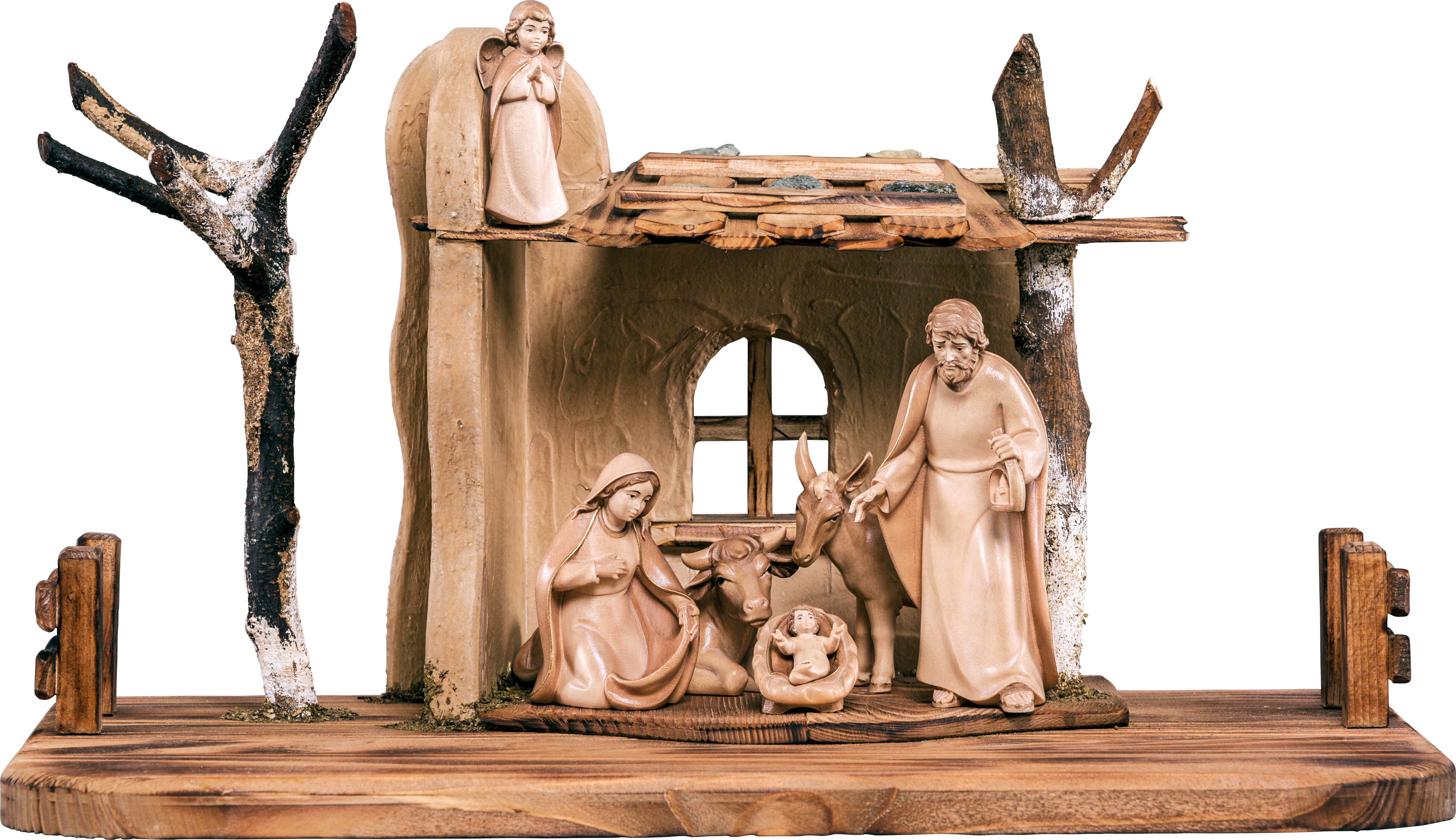 Nativityset Artis 8 pieces Woodcarving, nativity and chess set in wood