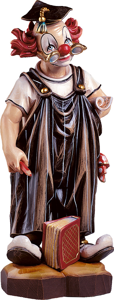 Clown student - woodcarvings Val Gardena - Clown collecion carved