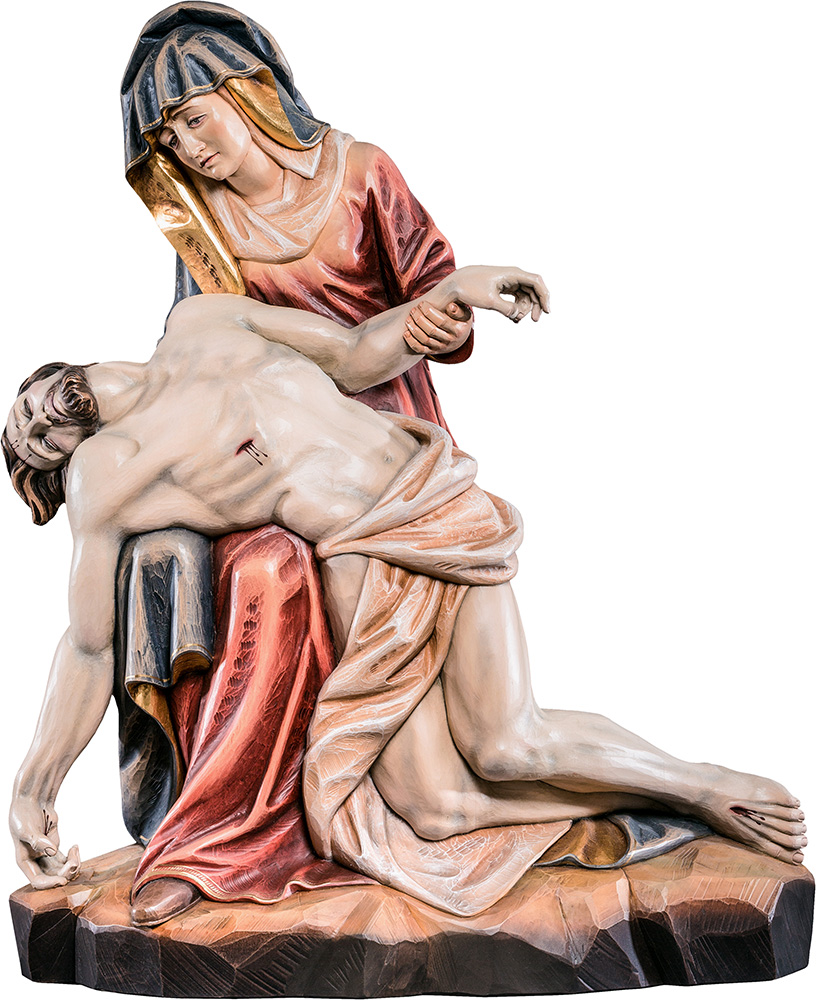 Pietà Woodcarving, nativity and chess set in wood - Italy - Val